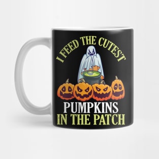 Ghost Gold I Feed The Cutest Pumpkins In The Patch Halloween Mug
